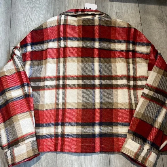 Zara red plaid overshirt size L new with tag - Picture 4 of 4